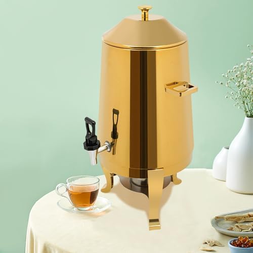 3.43Gallon Stainless Steel Hot Beverage Dispenser,Coffee Chafer Urn with Spigot&Fuel Holder,Cold&Hot Drinks Dispenser for Milk Coffee Tea Juice - Parties Catering Buffet Event (Gold) - Image 6