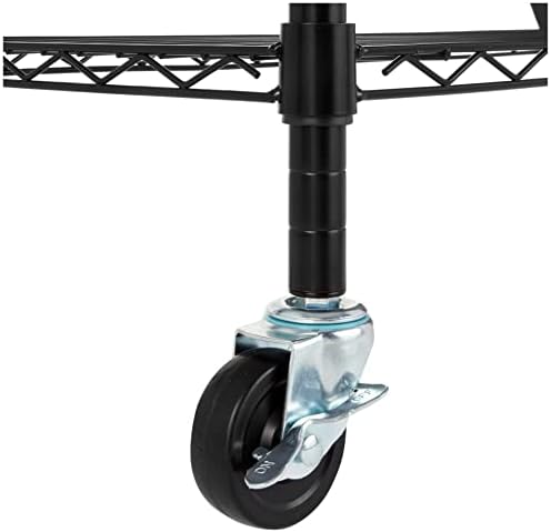 Amazon Basics 5-Shelf Heavy Duty Garage Shelving Storage Rack with 4" Wheel Casters, Adjustable Metal Wire Organizer, 300 lbs Per Shelf, 30" x 14" x 64.75", Black - Image 3