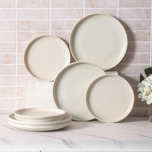 Ceramic dinner plates set of 4, Large Dinnerware Plates & Salad plates for party and wedding, Microwave safe porcelain plates set, 10 Inch - Image 2