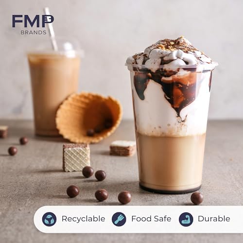 Fit Meal Prep 50 Pack 32 oz Disposable Plastic Coffee Cups with Dome Lids, To Go Iced Coffee Cups with Lids, BPA Free Clear Parfait Cups for Party, Smoothie, Bubble Boba, Juice, Frappuccino, Milkshake - Image 5
