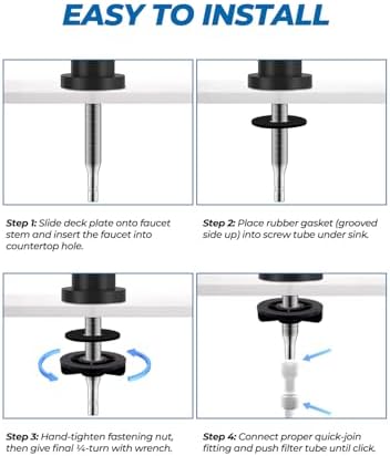 WEWE Drinking Water Faucet for RO System, 7-Shape, Non-Air Gap, Matte Black - Image 7