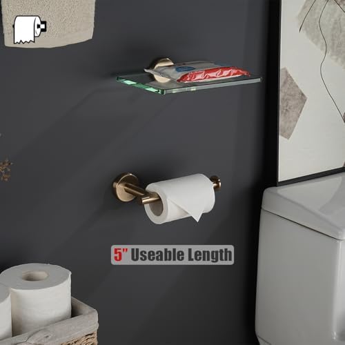 JQK Bathroom Hardware Set Champagne Bronze, 5-Piece Bath Accessories Set Wall Mount Includes 24 in Towel Bar, Towel Ring, Toilet Paper Holder, 2 Towel Hooks, BAS125-CB - Image 6