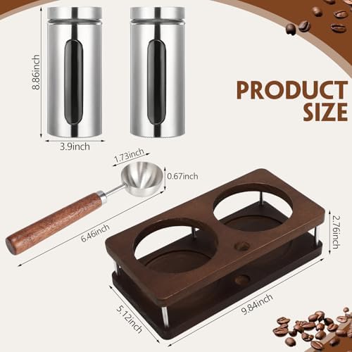 Suclain Stainless Steel Coffee Grounds Canisters Container with Shelf - Image 2