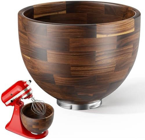Wood Mixing Bowl Compatible with KitchenAid 4.5 & 5 Qt Tilt-Head by Unknown