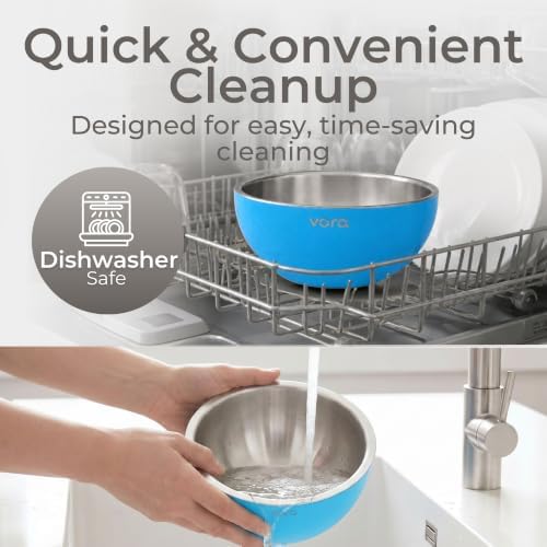 35oz Blue Stainless Steel Dip Chiller Bowl with Lid (2 Pack) - Image 6