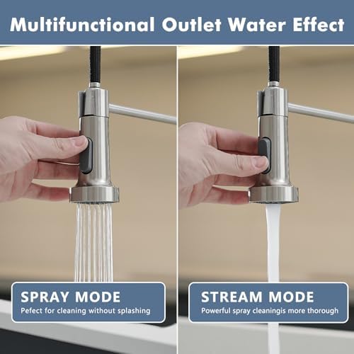GIMILI Kitchen Faucet with Pull Down Sprayer Brushed Nickel - Image 5