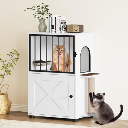 Dog Proof Cat Feeding Station, Dog Proof Cat Feeder, Cat Food Table, White - Image 2