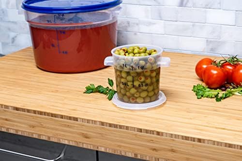 Carlisle FoodService Products Storplus Round Food Storage Container with Stackable Design for Catering, Buffets, Restaurants, Polypropylene (Pp), 1 Quart, Clear - Image 5