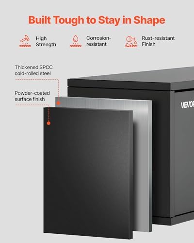 VEVOR Metal Wall Cabinet, 30.31W x 12.01D x 14.02H Inch, Floating Garage Tool Cabinet with Up-Flip Door, 120 lbs Load per Shelf, Fit for Garage, Basement, Kitchen, Warehouse, Assembly Required - Image 7