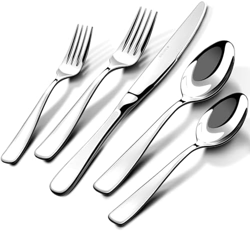 18/10 Silverware Set for 6, 30 Piece Stainless Steel Flatware Cutlery Set by Unknown