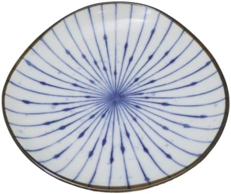 Ebros Gift Artistic Blue Waves Fubuki Tokusa Made In Japan Dinnerware Serveware Kitchenware Set Asian Japanese Restaurant Supply (Pack Of 6 Round Flair Salad Appetizer Small Plates) - Image 3