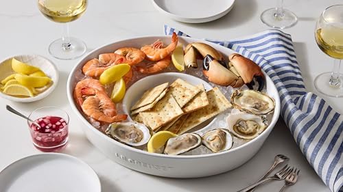 Le Creuset Stoneware Signature Oval Chip and Dip Platter, 13", Shallot - Image 6