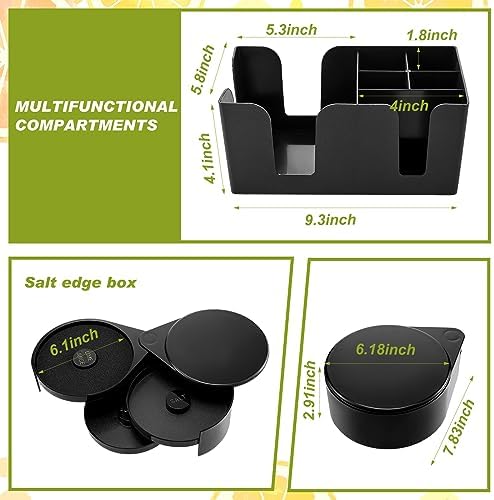 Bartending Supplies 6 Compartment Plastic Garnish Tray, 3 Tier Glass Rimmer - Image 3
