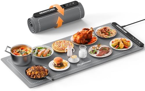 NEWKITCHEN Warming Mat for Food, (XXL 36"x16") Food Warming Mat for Countertop 6 Temp & 6 Hour Settings Upgrade Graphene Fast Full Surface Heating -Versatile Food Warmer for Gatherings, Parties by NewKitchenOfficial