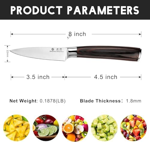 imarku Paring Knife 3.5 Inch, Japanese High Carbon Stainless Steel - Image 4