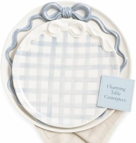 Mud Pie Ceramic Bow Nested Platter Set by MudPie