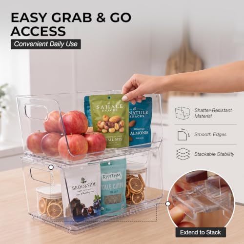 ClearSpace Stackable Storage Bins, Front Pantry Organizer, Large, 6 Pack - Image 6