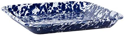 Golden Rabbit Enamelware Square Plates, 10.5 inch, Cobalt Swirl, Set of 2 - Image 3