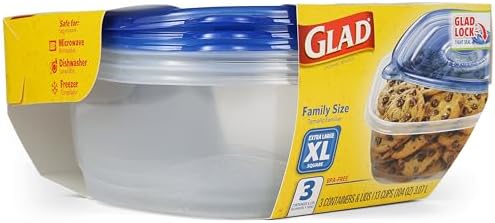 Glad GladWare XL Square Food Storage Containers, 104 Oz, 3 Count - Image 3