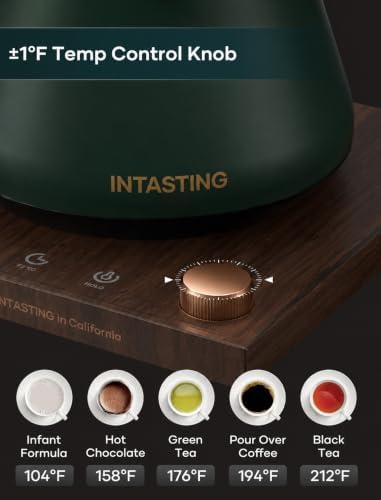 INTASTING Gooseneck Electric Kettle with ±1℉ Temperature Control, 0.9L - Image 3