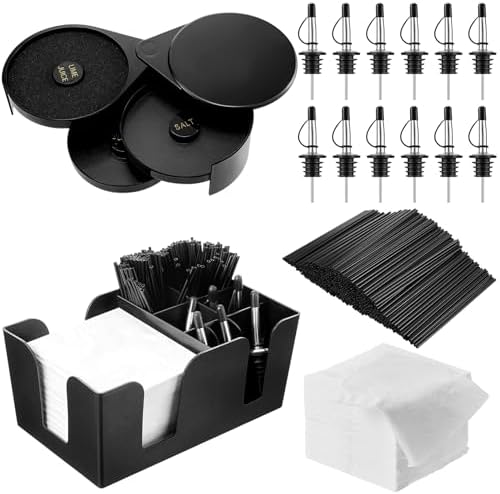 Mifoci Plastic Bar Caddy & 3 Tier Glass Rimmer Set, Bar Accessories by Mifoci