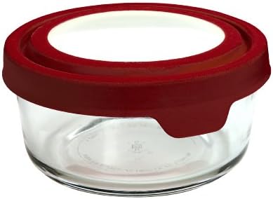Anchor Hocking 4-Cup Round Food Storage Containers with Red TrueSeal Airtight Lids, Set of 4 by AnchorHocking