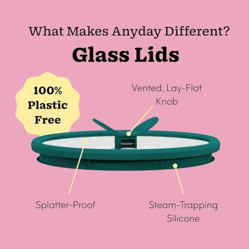 Anyday 4-Piece Medium Glass Food Storage with Lids (Clear Black Sesame) - Image 3