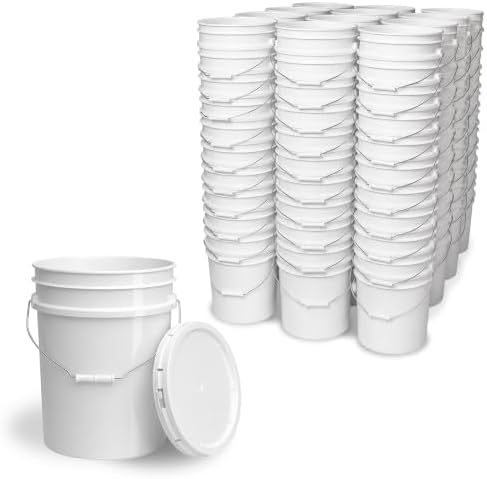 ePackageSupply 5 Gallon Bucket - Food Grade w/Lid BPA-Free,120 Pack -White by ePackageSupply