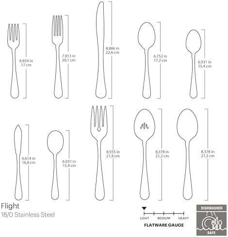 Oneida Flatware Flight Silver 18/0 Silverware Set for 12, (65-Piece) - Image 2