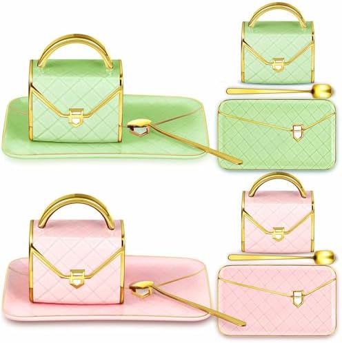 Zubebe 2 Set Coffee Mug Elegant Handbag Shaped Cup,Light Green,Pink by Zubebe