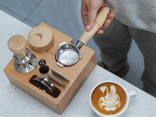 Tamping Station 54mm for Breville Espresso Machine Accessories – Portafilter Holder with Tamper, Distributor, Dosing Funnel, WDT Tool & Puck Screen Slots - Image 2