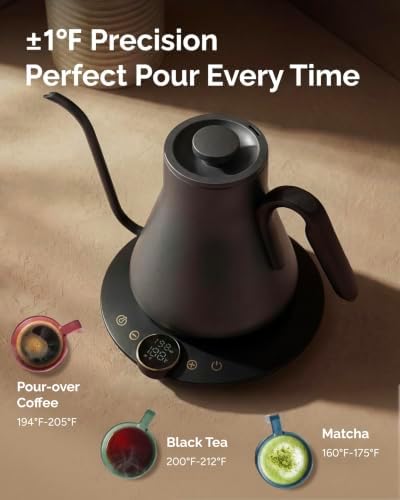 INTASTING Gooseneck Electric Kettle with ±1℉ Temperature Control 0.9 Liter - Image 3