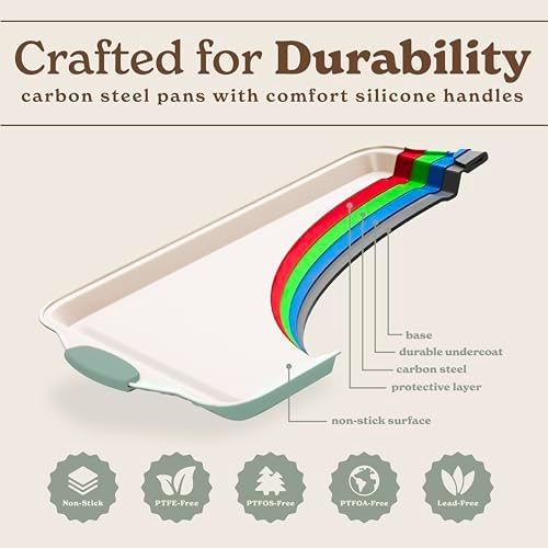 Country Kitchen Nonstick Stackable Bakeware Set - Durable, Easy Release Baking Set- 22 Pc. Includes Silicone Muffin Cups - Image 6