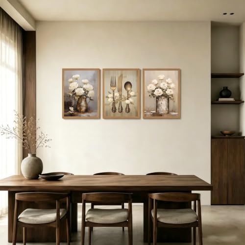 Doqueodas Vintage Countryside Kitchen Wall Art Set, 3 Framed Prints 16x24 - Image 3