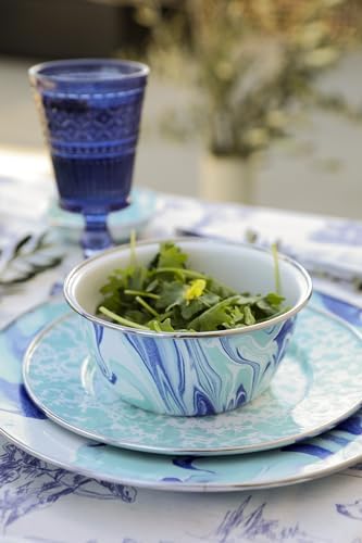 Golden Rabbit Enamelware Large Serving Tray, 20 inch, Lagoon - Image 2