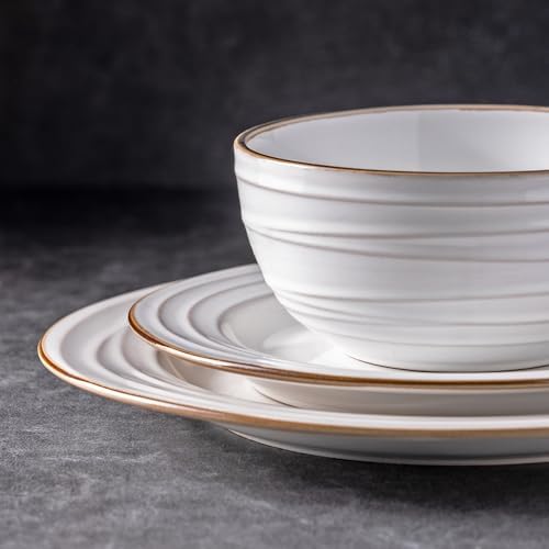 GBHOME Ceramic Dinnerware Sets of 8,24 pcs Plates and Bowls Sets Dishes - Image 4