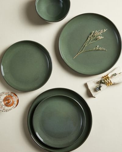Pokini Ceramic Dinnerware Sets for 6, 18pcs Plates and Bowls Sets Dish Set - Image 5