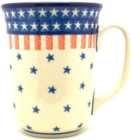 Polish Pottery Mug - 16 oz. Bistro - Stars & Stripes by Polish+Pottery+Gallery