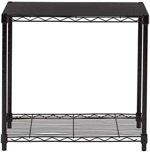 Amazon Basics 2-Shelf Stackable Storage, 13.3" D x 23.2" W x 22.2" H, Black - Image 2