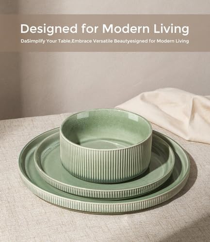 GBHOME Stoneware Dinnerware Sets for 4,12-Piece Plates and Bowls Set - Image 3
