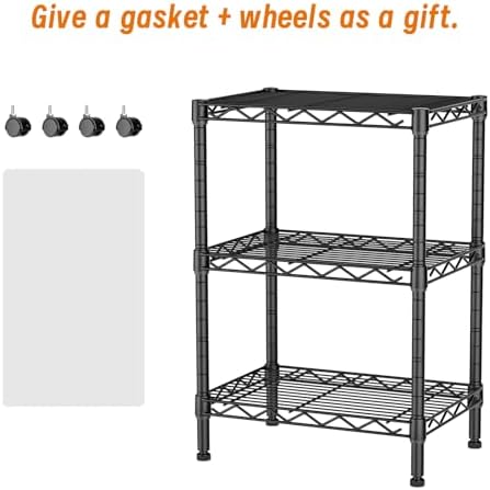Golpart 3Tier Adjustable Storage Shelves Metal Wire Shelving Standing Shelf - Image 4