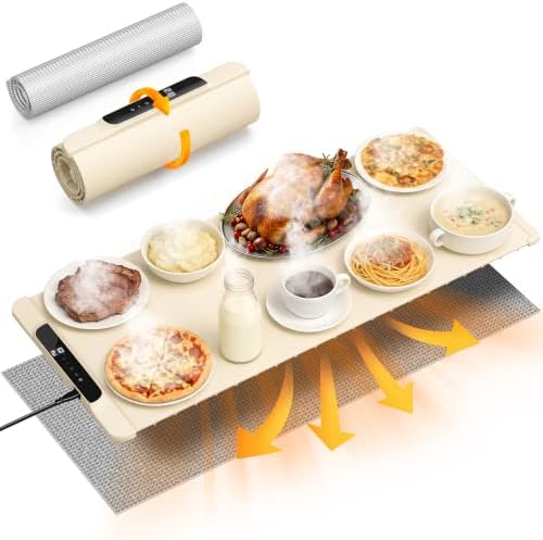 Warming Mat for Food with Heat Resistant Pad for Family Dinner, 35.8"x15.0" by MoreThanFireALifestyle