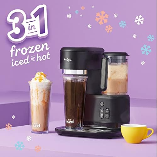 Mr. Coffee 3-in-1 Single-Serve Iced and Hot Coffee/Tea Maker with Blender with Reusable Filter, Scoop, Recipe Book, 2 Tumblers, Lids and Straws, Black - Image 3