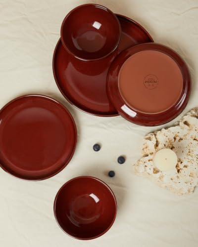 Pokini Stoneware Dinnerware Sets for 4, 12pcs Plates and Bowls Sets Dishes - Image 3
