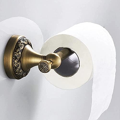 BATHSIR Antique Brass Towel Bar Set, Adjustable Bathroom Accessories Include Expandable Towel Holder Toilet Paper Holder Towel Ring Robe Hook Retro Carved Style Hardware 4 Piece Wall Mount - Image 6
