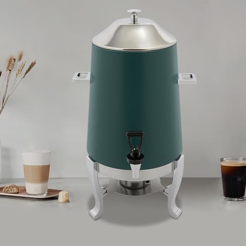 3.43Gallon Stainless Steel Hot Beverage Dispenser,Coffee Chafer Urn with Spigot&Fuel Holder,Cold&Hot Drinks Dispenser for Milk Coffee Tea Juice - Parties Catering Buffet Event (Green) - Image 6