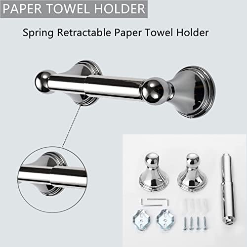 8Pcs Polished Chrome Bathroom Accessories Set Towel Racks for Bathroom - Image 4