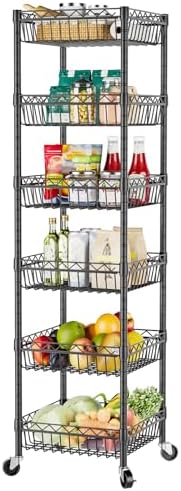 SINGAYE 6 Tier Shelf Wire Shelving Adjustable Storage Shelves Basket Rack by SINGAYE
