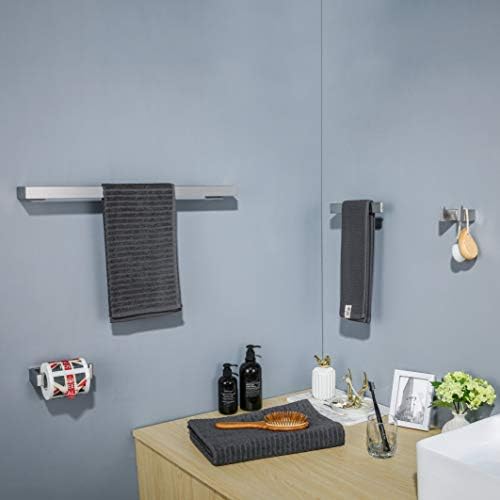 4 Pieces Bathroom Hardware Accessories Set Towel Bar Towel Holder Robe Hook Toilet Paper Holder Stainless Steel,Q8-P4BR - Image 6