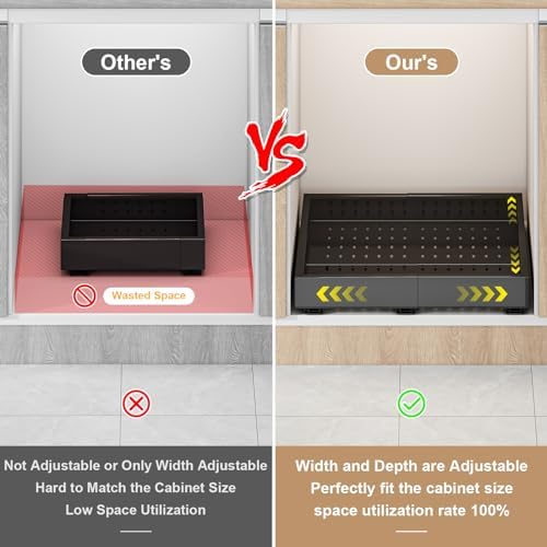 Fokyfok Pull out Cabinet Organizer,14"-21"W,17"-24"D,Expandable,Adhesive - Image 3